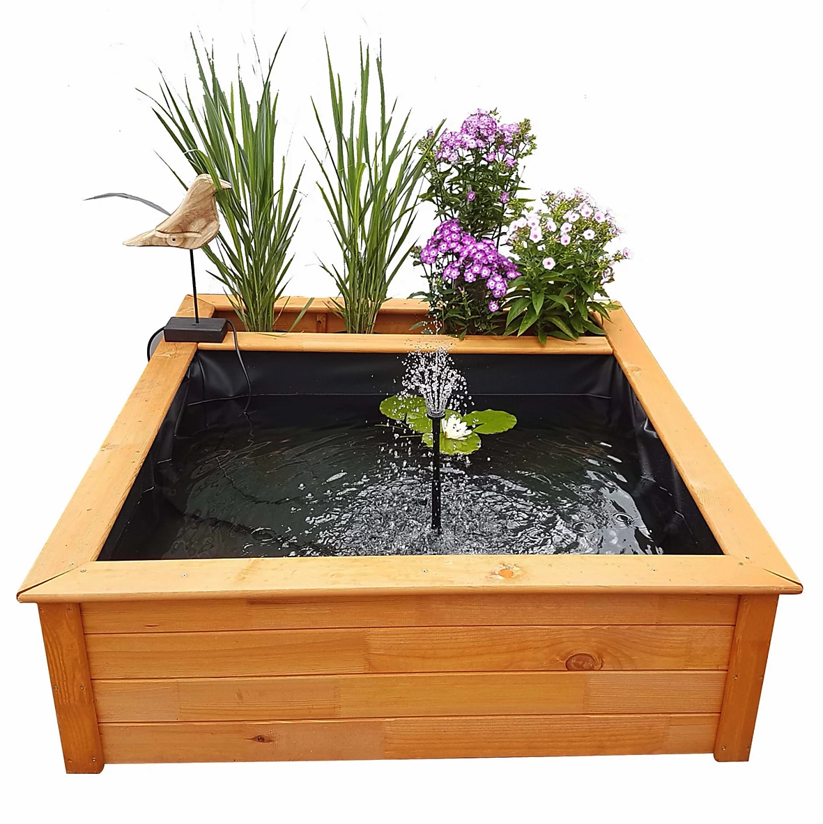 Promex 506090 Raised Square Garden Solar Pond Kit With Planting Zone