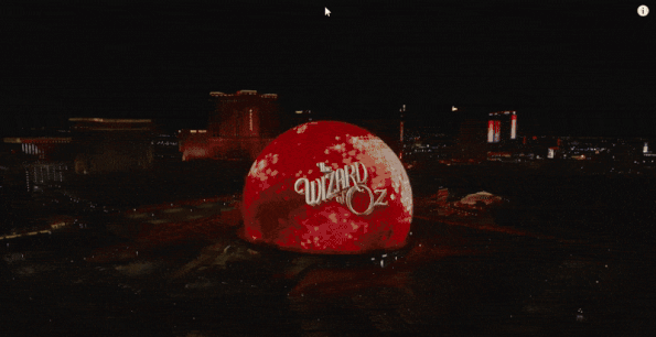 A GIF of Sphere Entertainment redoing the Wizard of Oz soundtrack. 
