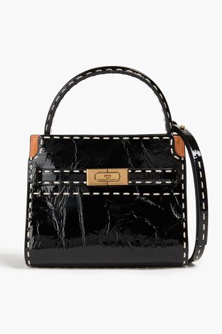 Lee Radziwill Pickstitch Patent-Leather Tote