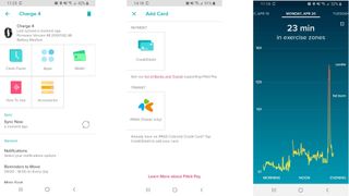 Customization options and heart rate data in the Fitbit mobile app