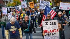 "No Kings" protest in Saratoga, New York