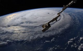 An image taken by NASA astronaut Ricky Arnold of Hurricane Florence in the Atlantic Ocean, approaching the Carolinas on Sept. 12, 2018.