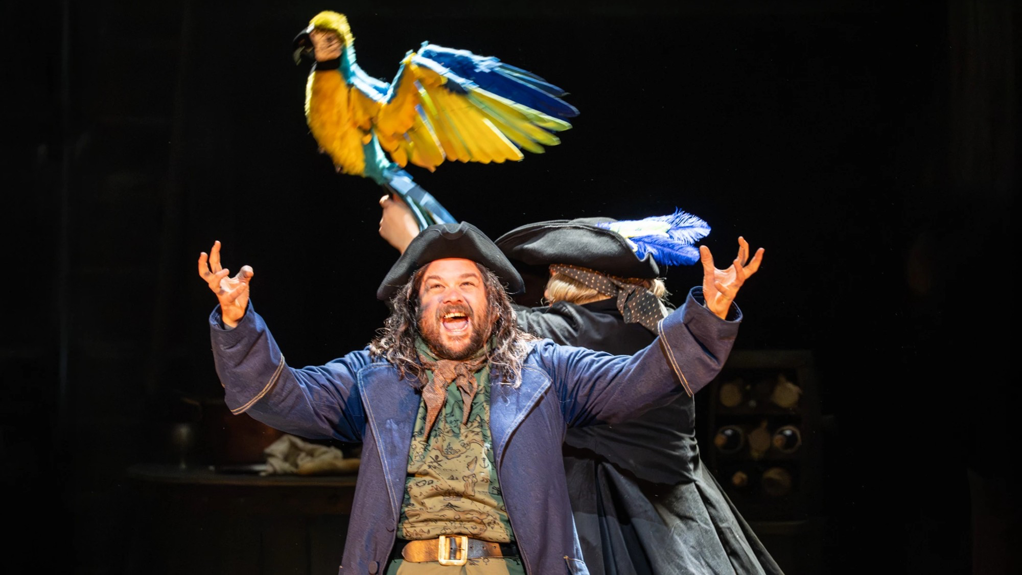 Colin Leggo in costume as Long John Silver in Treasure Island at Bristol Old Vic