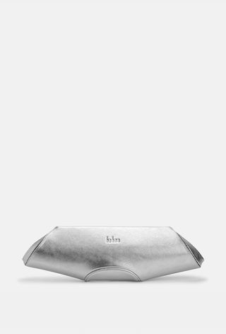 Behno Elizabeth Baguette Clutch Metallic Silver