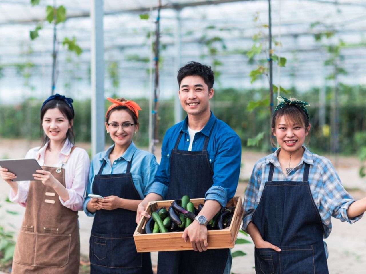 Green Collar Gardeners In The Garden