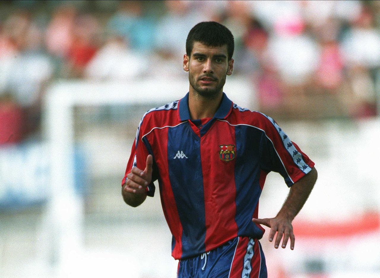 Pep Guardiola in action for Barcelona, 1994
