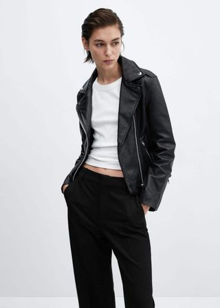Leather Biker Jacket - Women
