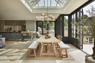 Orangery ideas modern rustic orangery dining space with olive tree by Westbury Gardens