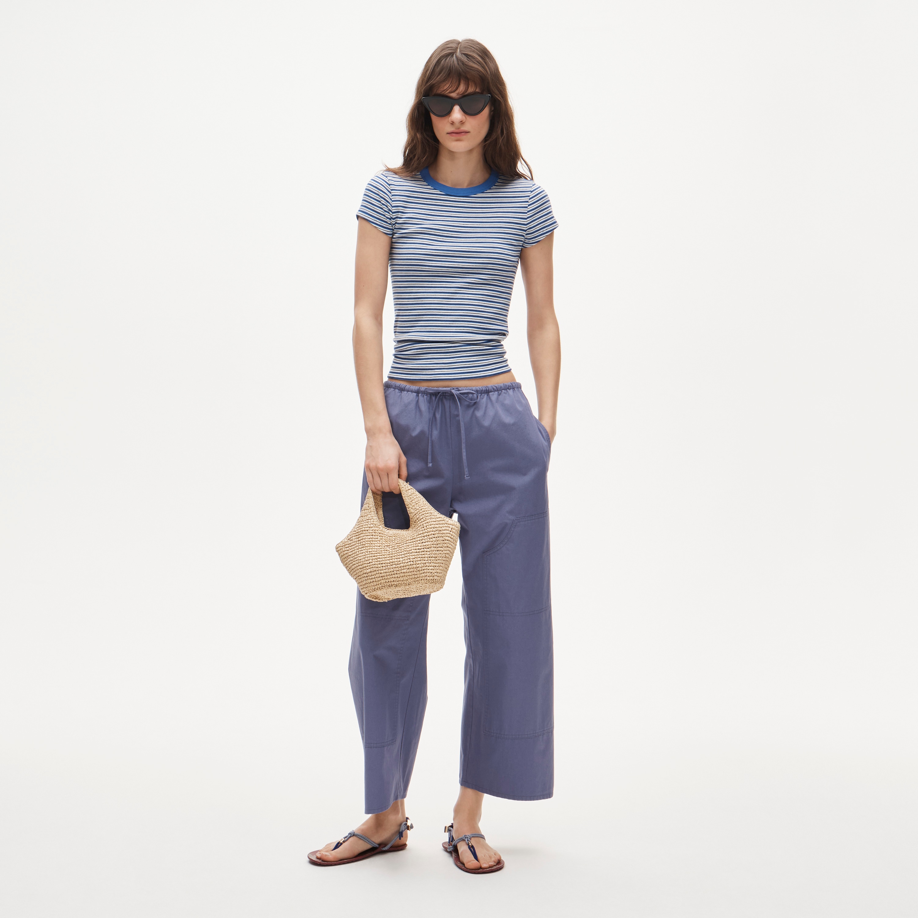 J.Crew, Luna Pant in Striped Cotton Poplin