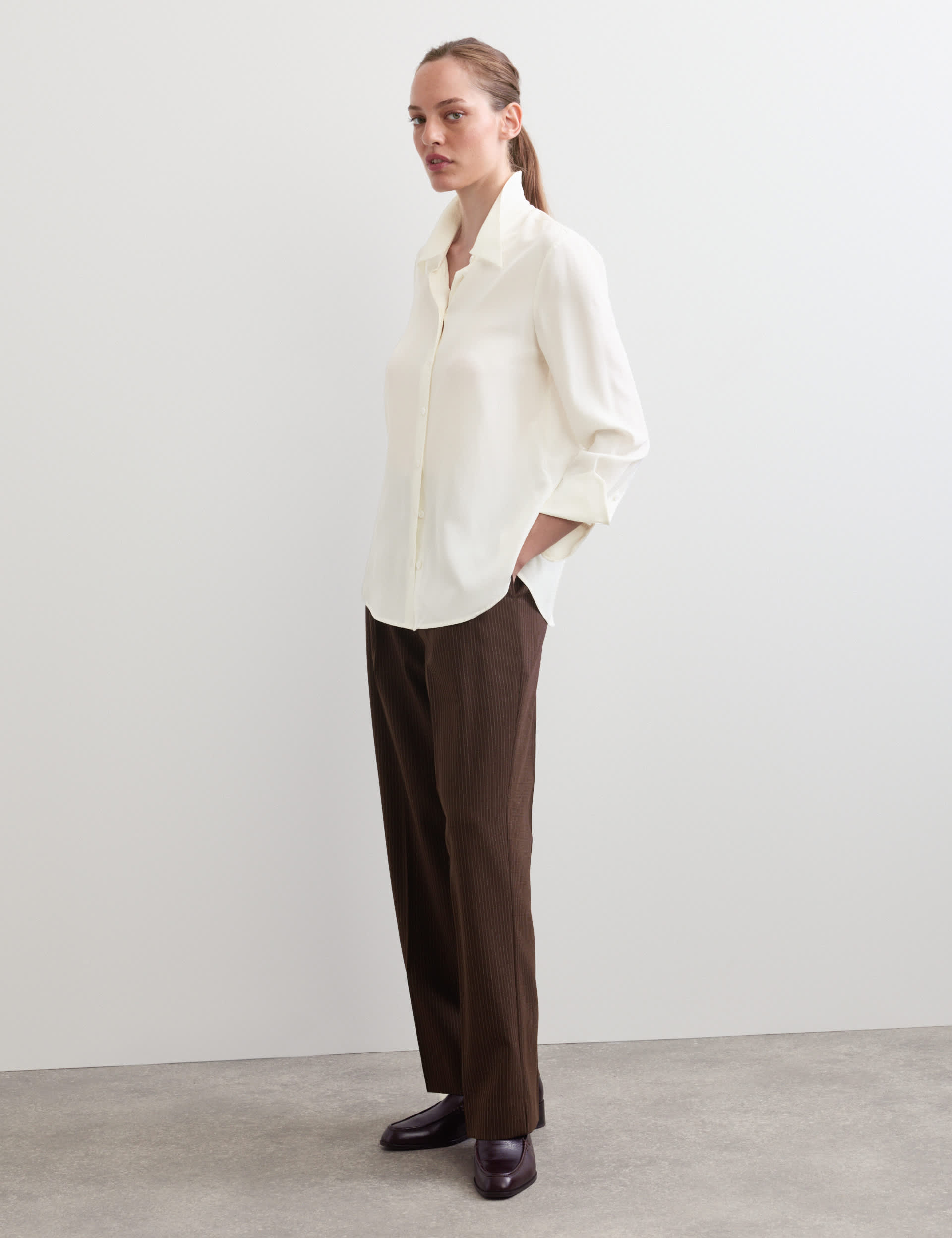 Pure Silk Collared Shirt
