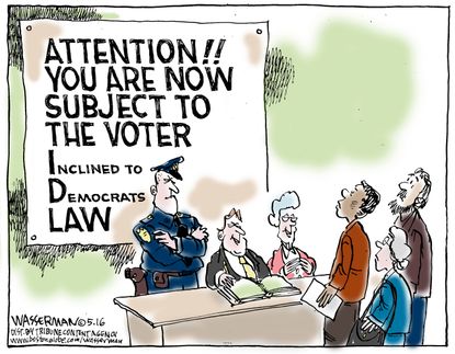 Political Cartoon U.S. Voter ID