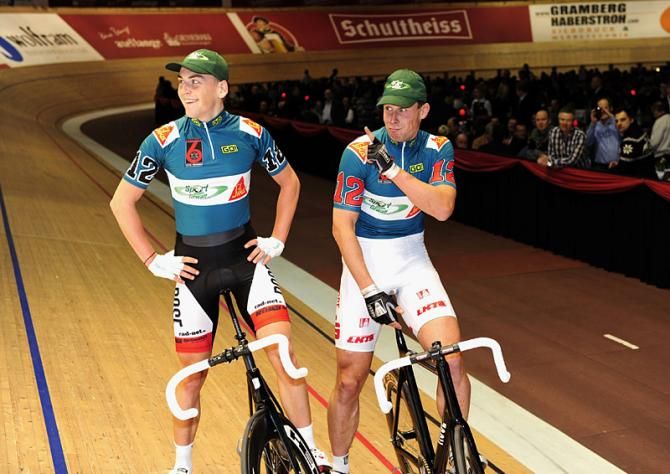 Theo Reinhardt and Robert Bartko share a joke.