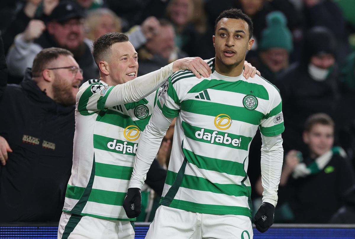 Adam Idah celebrates with Callum McGregor during Celtic&#039;s recent European clash with BSC Young Boys