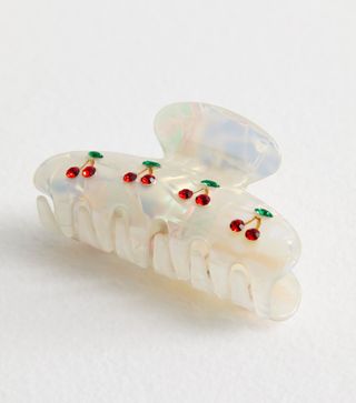 New Look Cream Pearlized Cherry Hair Claw Clip 