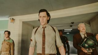 (L to R) Ke Huy Quan, Tom Hiddleston as Loki and Owen Wilson as Mobius in Loki season 2