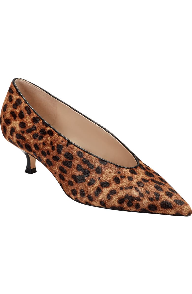 Cecilely Genuine Calf Hair Pointed Toe Kitten Heel Pump