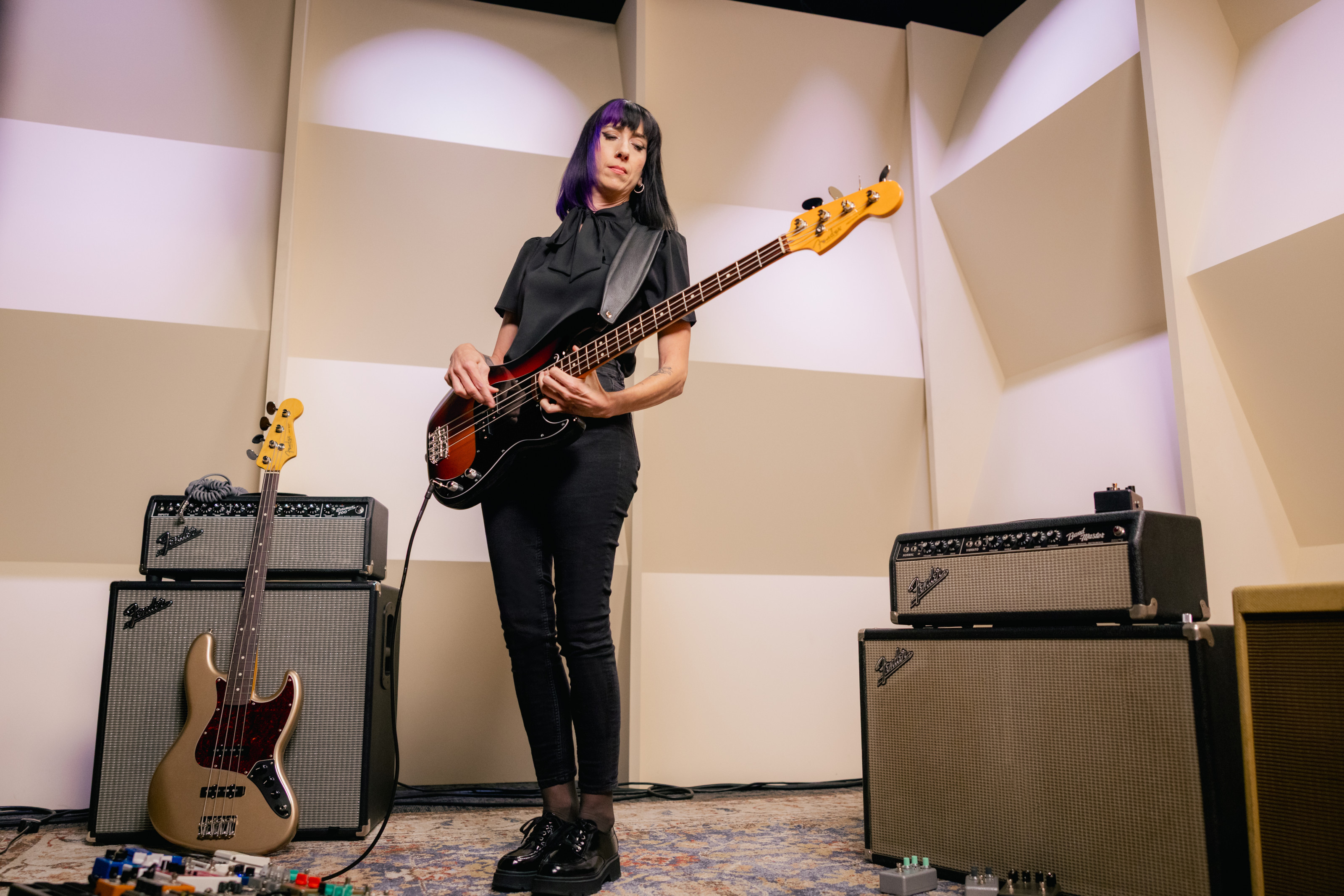 Eve Gardner plays the Fender Pro American Classic Precision bass
