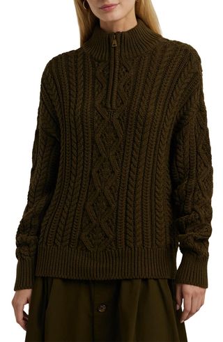 Fisherman Cotton Quarter Zip Sweater