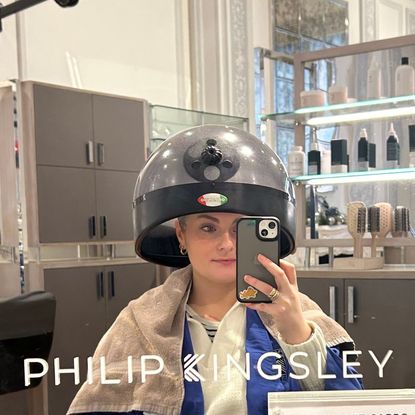 Tori getting a Philip Kingsley hair treatment