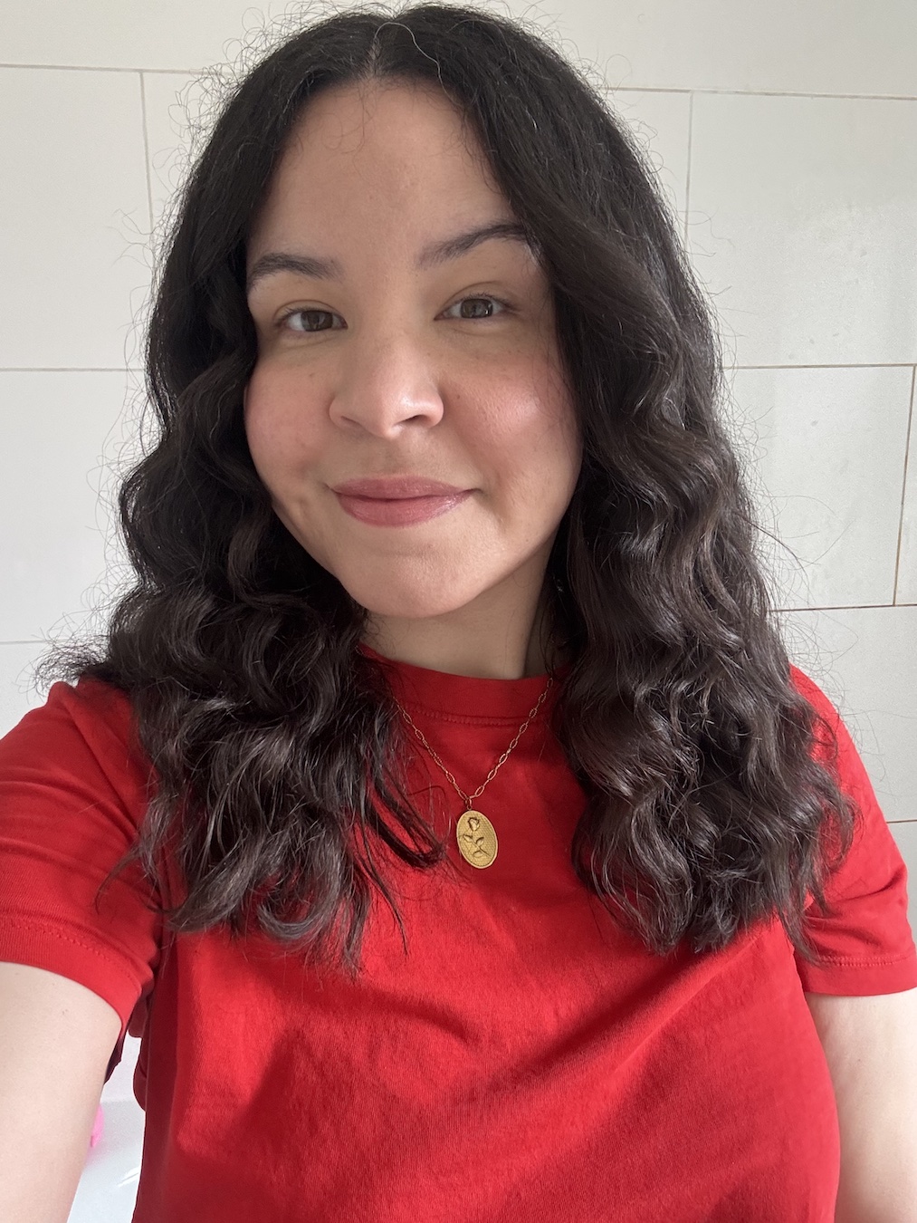 Mica Ricketts after testing the Typebea R.1 Pre-Wash Bond Repair Mask