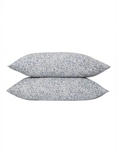 Blue Mini Meadow Cotton Pillowcases 
