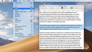 Cut, Copy and Paste commands in macOS’s Edit menu.
