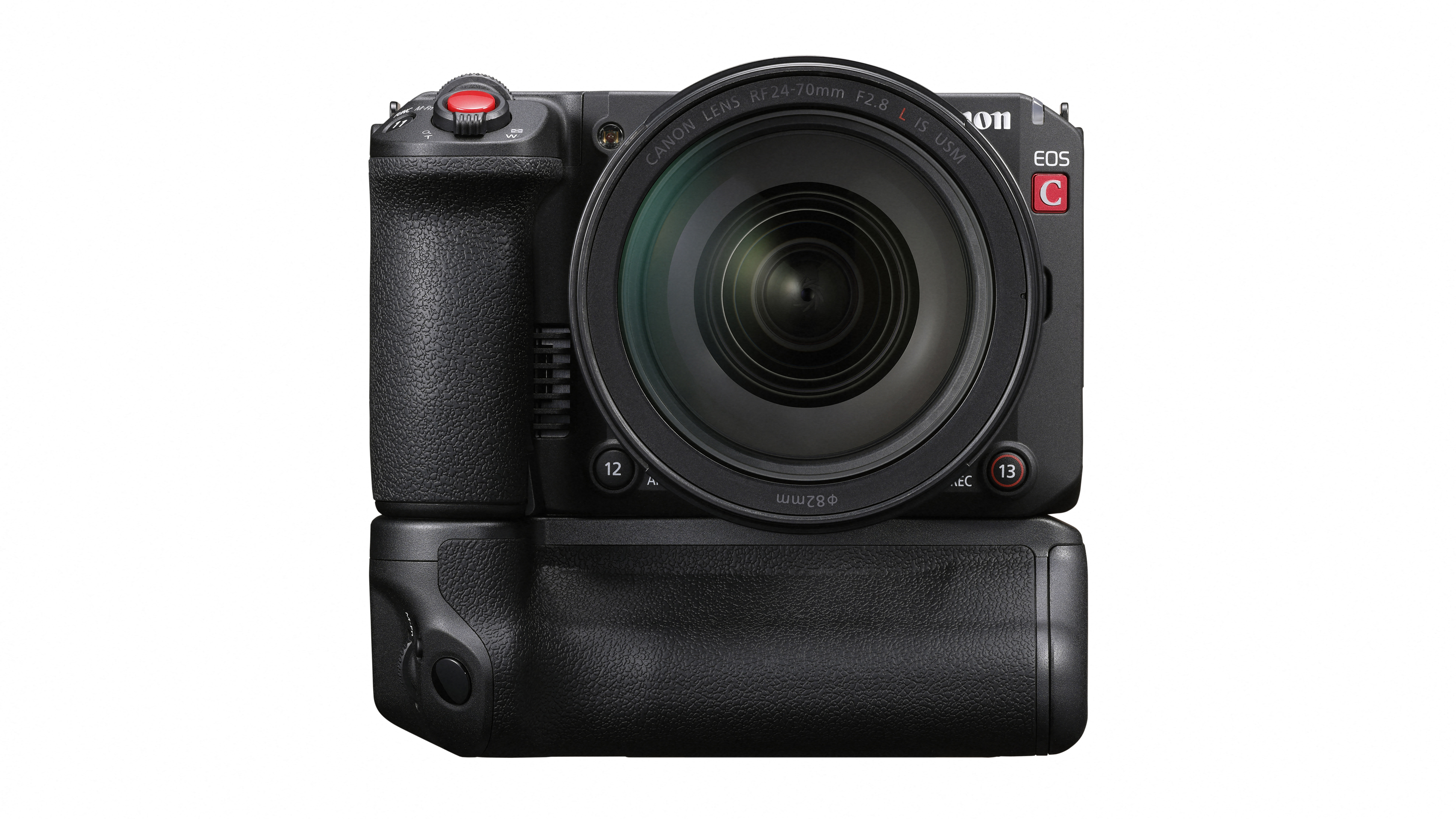 Canon EOS C50 with Canon BG-R20 against a white background