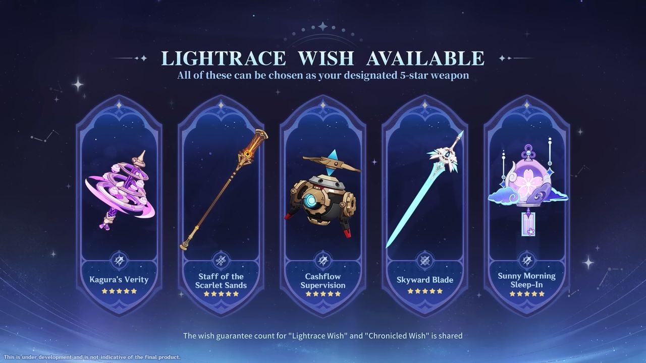 Genshin Impact banners - Lightrace Wish weapons in 6.7