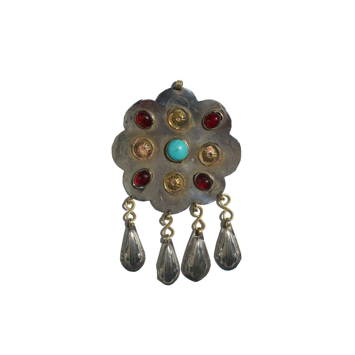 Murano & Turquoise Teardrop Clover Amulet