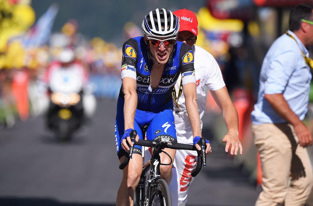 Dan Martin (Etixx-QuickStep) finishes in Finhaut-Emosson