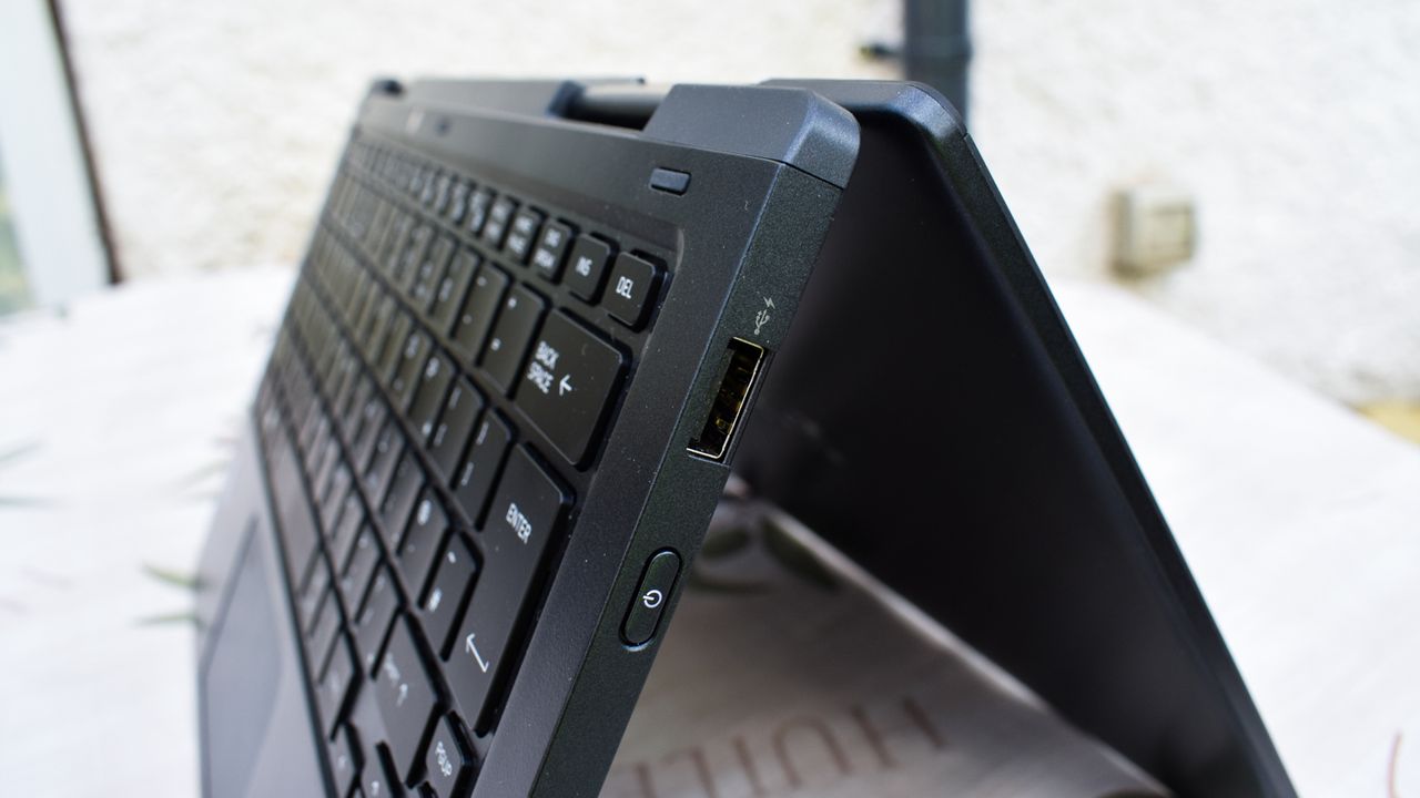 The Dynabook Portege X30W-J-10C as a tablet from the side