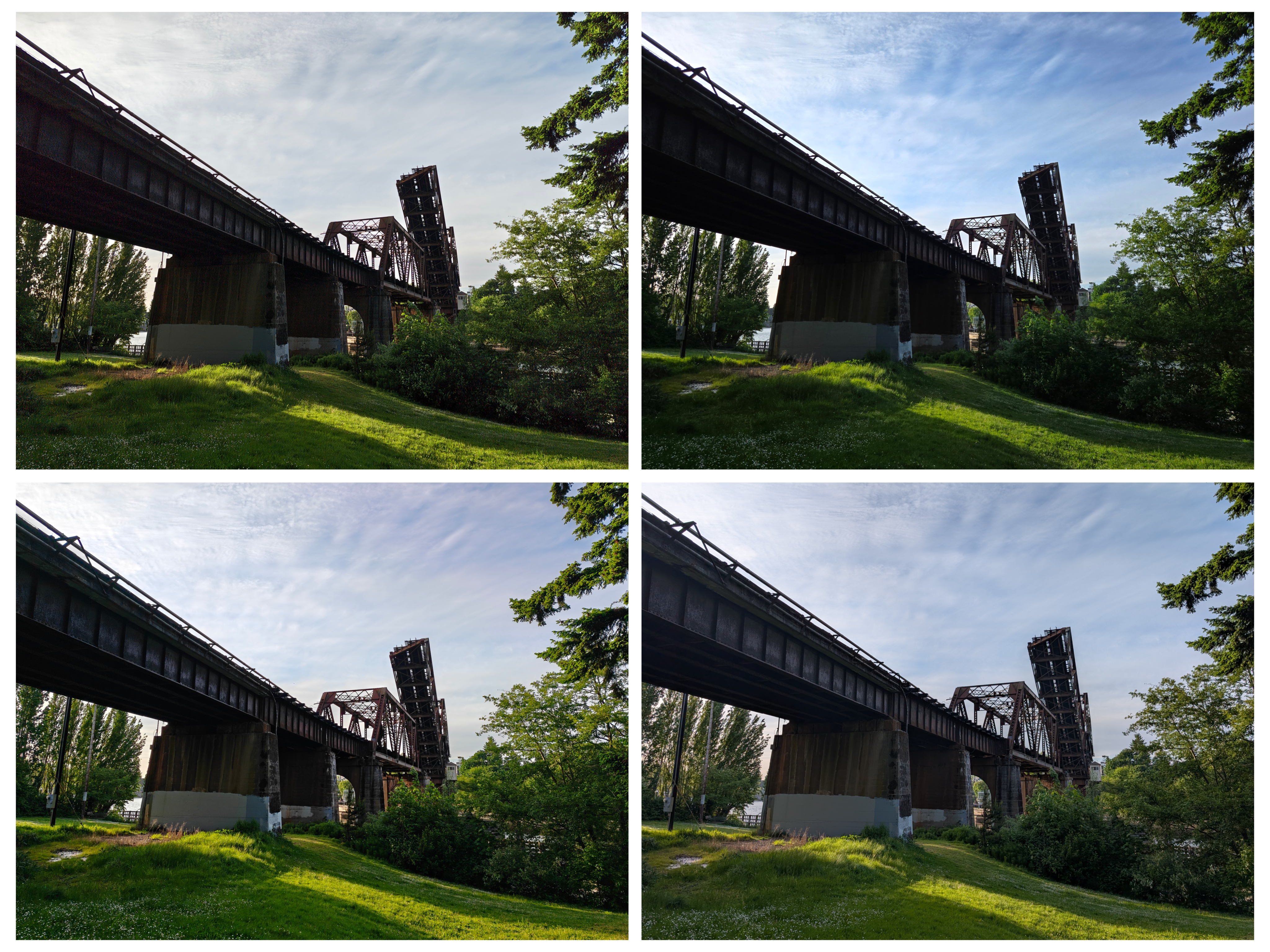 A raised metallic bridge
