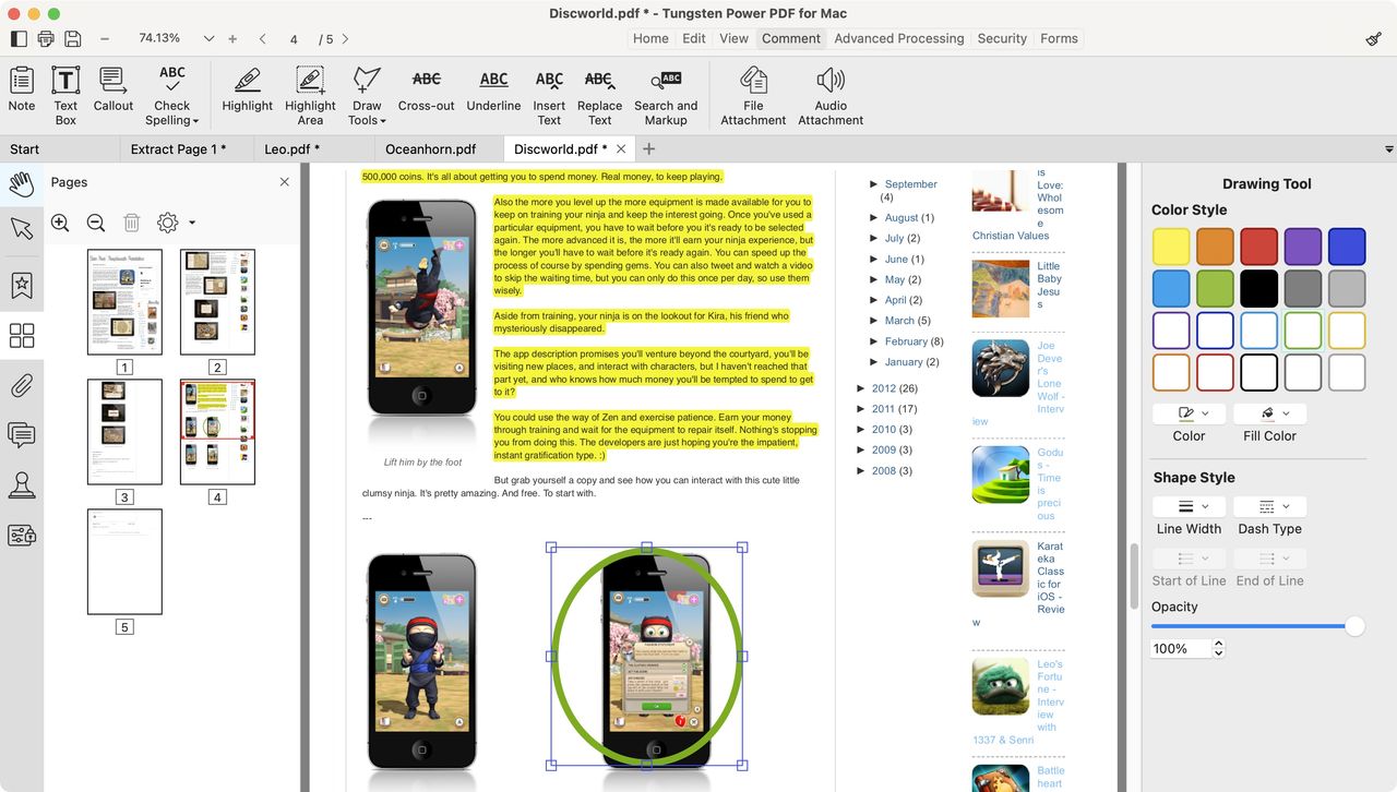Tungsten Power PDF during our review