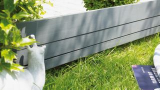 timber planks as garden edging