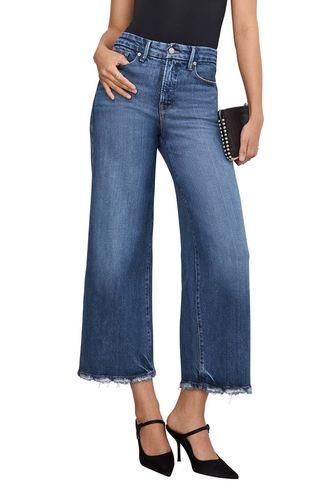 Soft Tech Good Waist High Waist Crop Palazzo Jeans