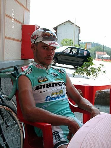 A serious moment for Team Bianchi&rsquo;s Gabriel Moureu.