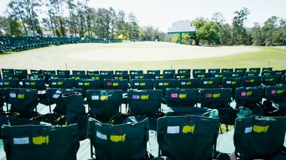 Chairs at The Masters around the 16th green