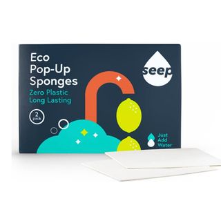 eco cleaning sponges in a navy blue packet