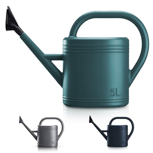 Keplin 5l Watering Can, Durable Plastic Watering Can for Indoor &amp;amp; Outdoor Plants, Easy Pour Garden Jug With Sprinkler Rose, Ideal for Flowers, Houseplants &amp;amp; Gardening (green)