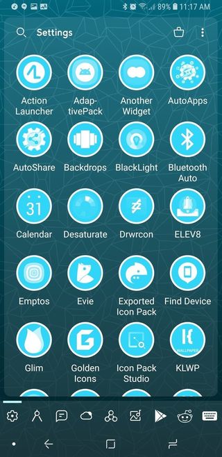 Big blue app drawer