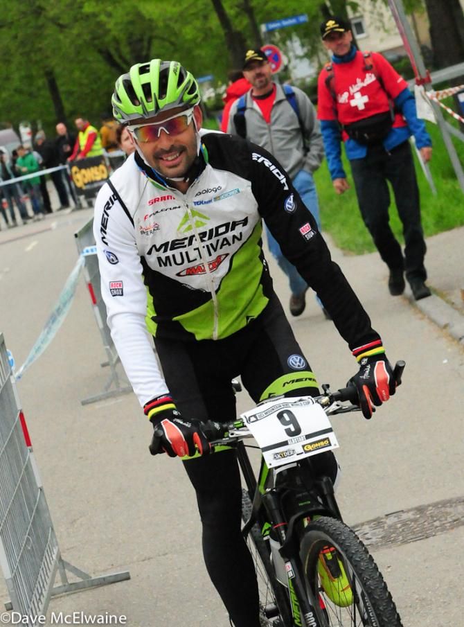 Jose Antonio Hermida watching the start of the Junior race