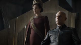 Mark Strong on a throne in Dune: Prophecy's trailer