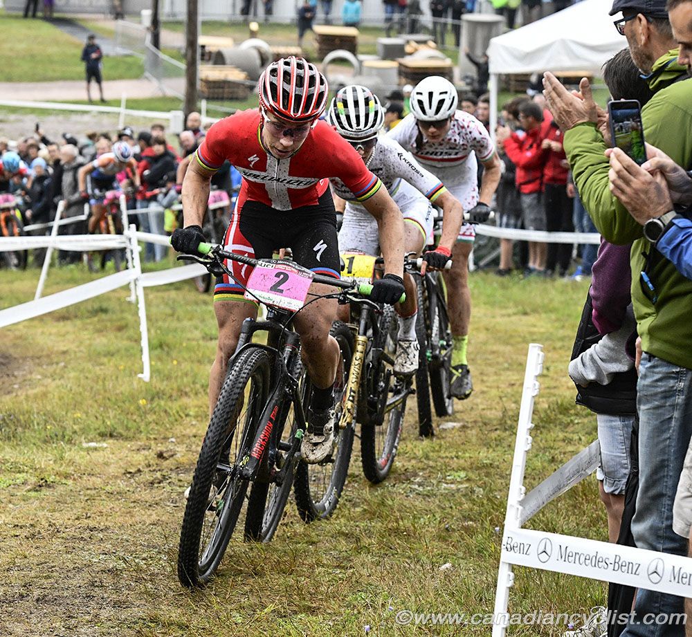 Annika Langvad (Specialized Racing) takes the lead