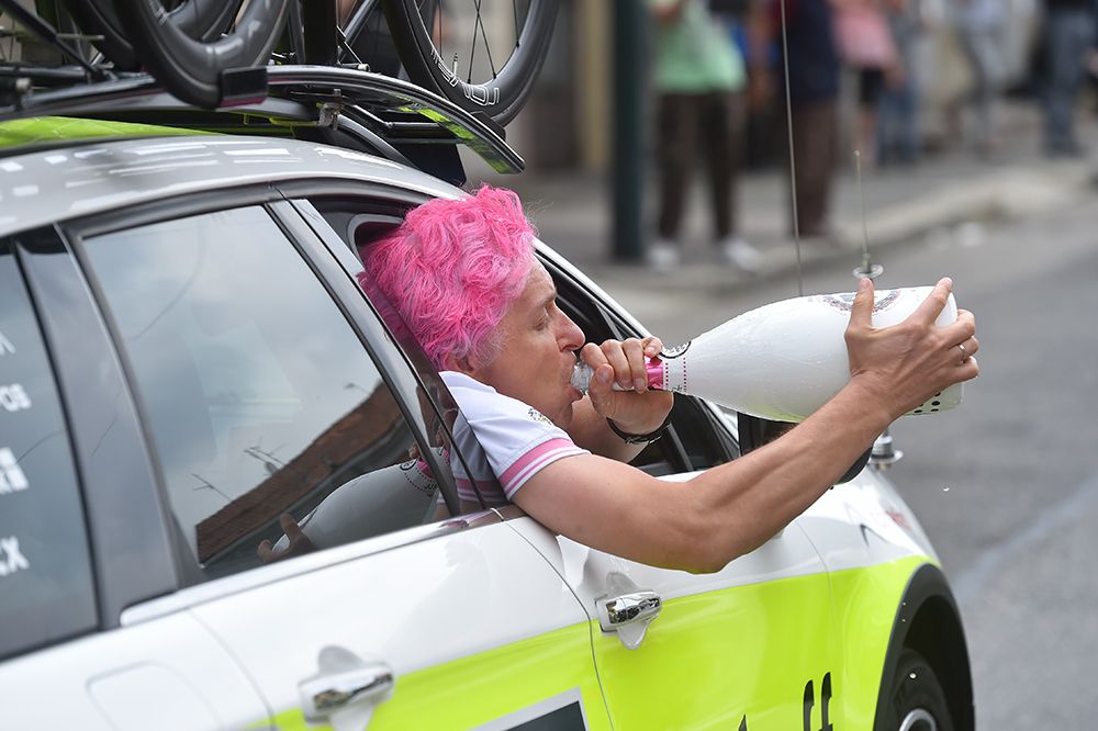 Oleg TInkov takes a sip of the local produce