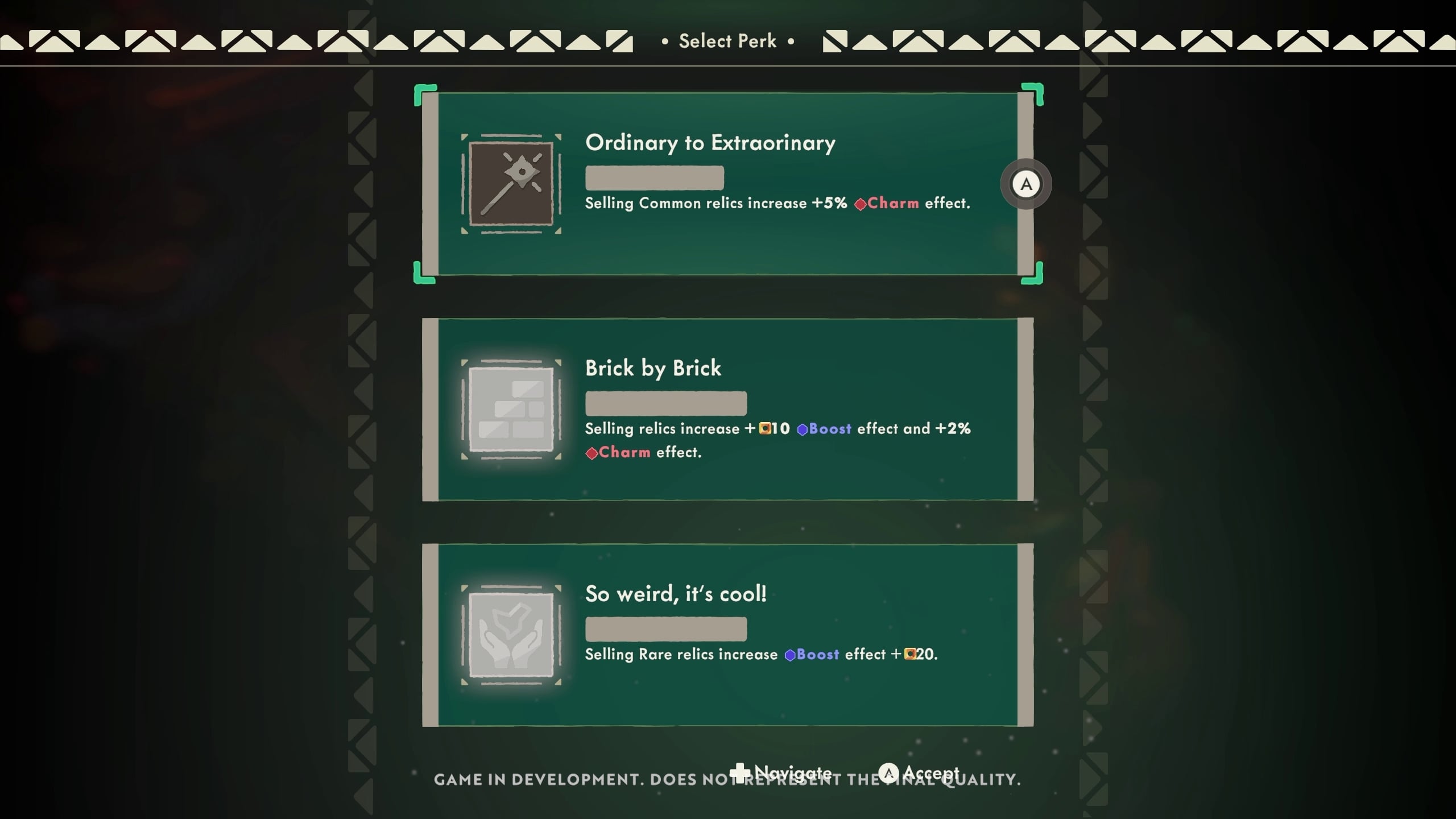 Moonlighter 2 screenshot of merchant perks in Moonlighter 2