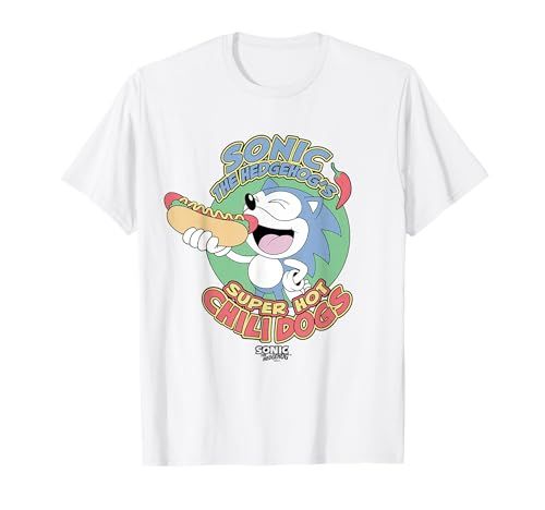 Sonic the Hedgehog Super Hot Chili Dogs Retro Ad T-Shirt