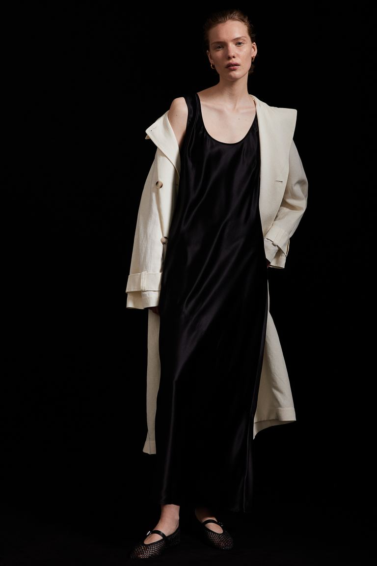 H&M, Silk-Blend Satin Dress