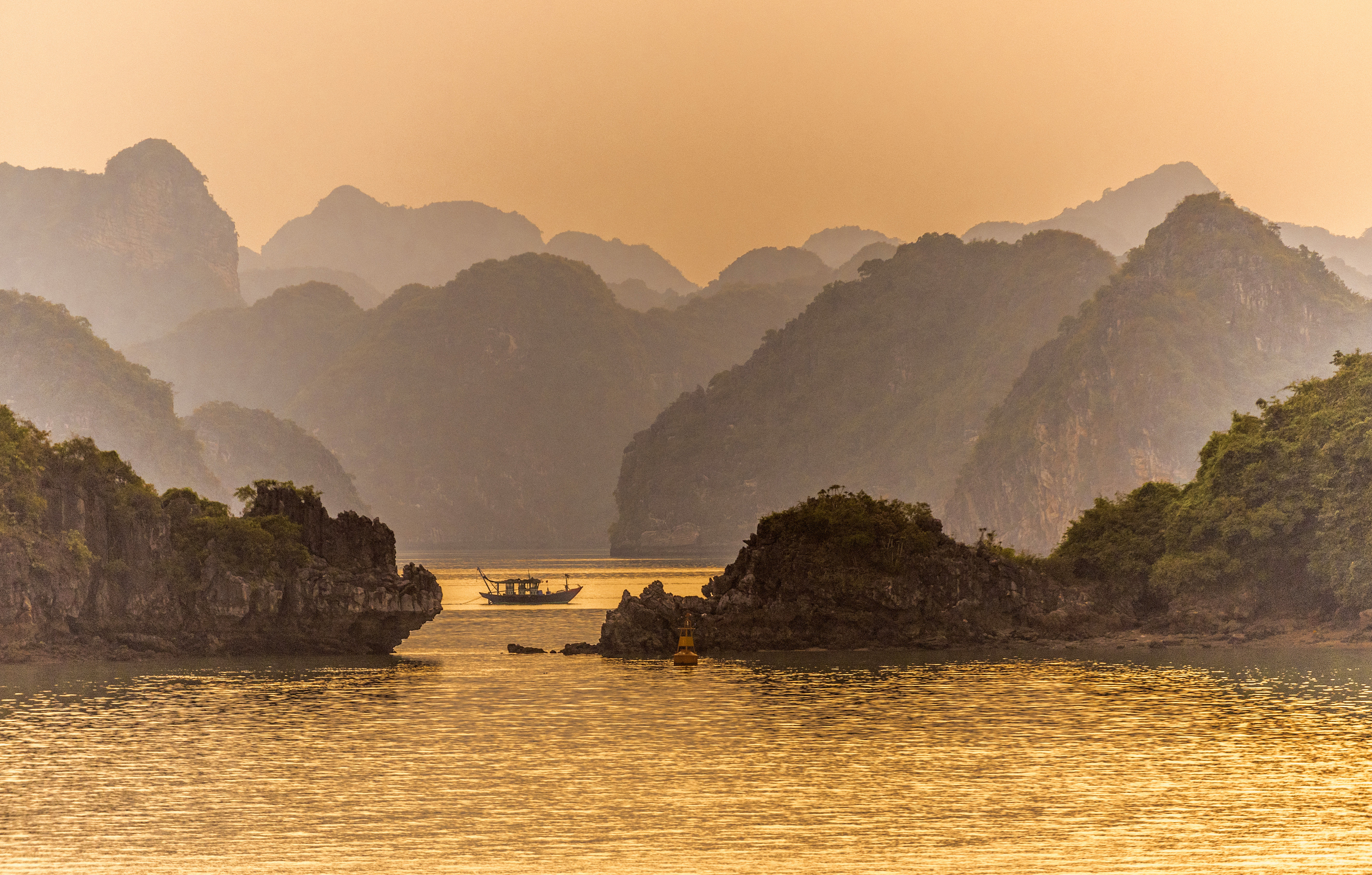 Ha Long Bay, Vietnam, at sunset