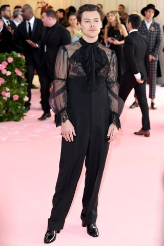 Harry Styles attends The 2019 Met Gala Celebrating Camp: Notes On Fashion at The Metropolitan Museum of Art on May 06, 2019 in New York City