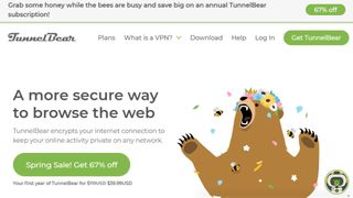 Website screenshot for TunnelBear